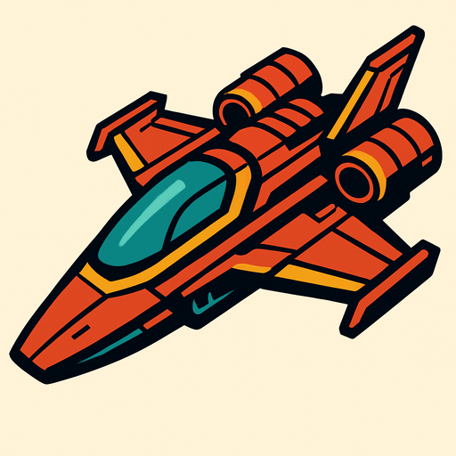 hero ship.
In-Game asset.  2d.  High contrast.  No shadows