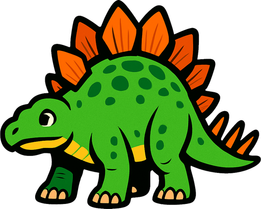 Stegosaurus.
In-Game asset.  2d.  High contrast.  No shadows