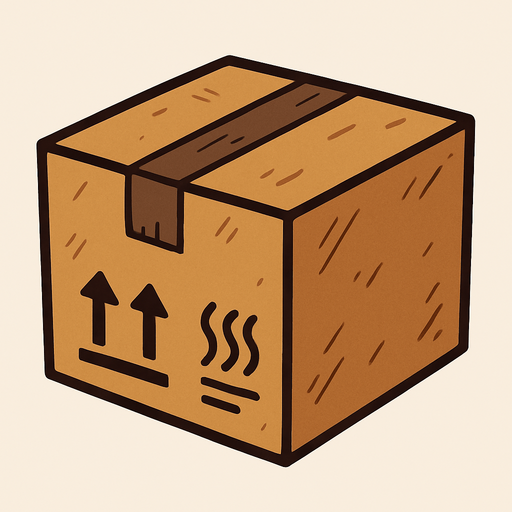 A cardboard.
In-Game asset.  2d.  High contrast.  No shadows