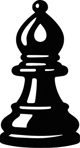 Chess black bishop.
In-Game asset.  2d.  High contrast.  No shadows
