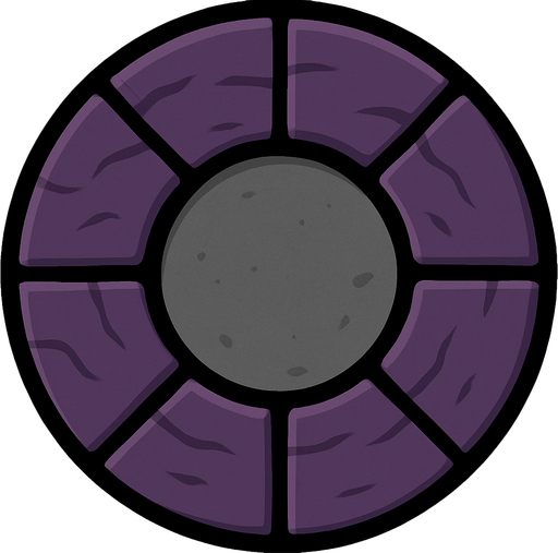 Make a circle of purple tiles whit a hole of cement