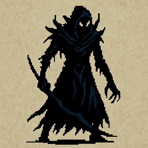 Void Stalker Dark souls style 2d pixel art.
In-Game asset.  2d.  High contrast.  No shadows