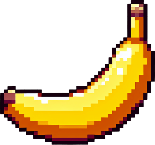 animation banana transparent back.
Single Game Texture. In-Game asset. 2d. Blank background. High contrast. No shadows.