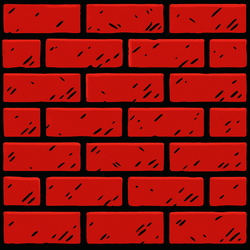 Make red brick walls.
In-Game asset.  2d.  High contrast.  No shadows