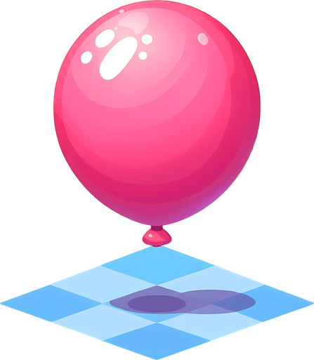 pembe balon.
Single Game Texture.  In-Game asset.  2d.  Blank background.  High contrast.  No shadows
