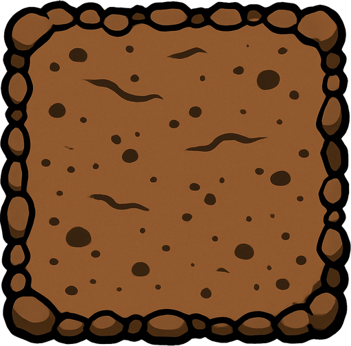dirt square.
In-Game asset.  2d.  High contrast.  No shadows