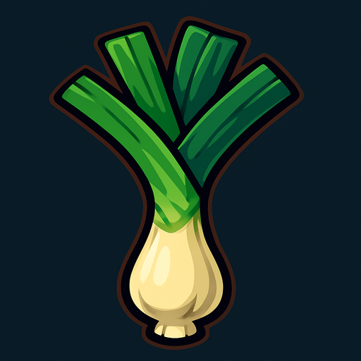 poireau.
In-Game asset.  2d.  High contrast.  No shadows