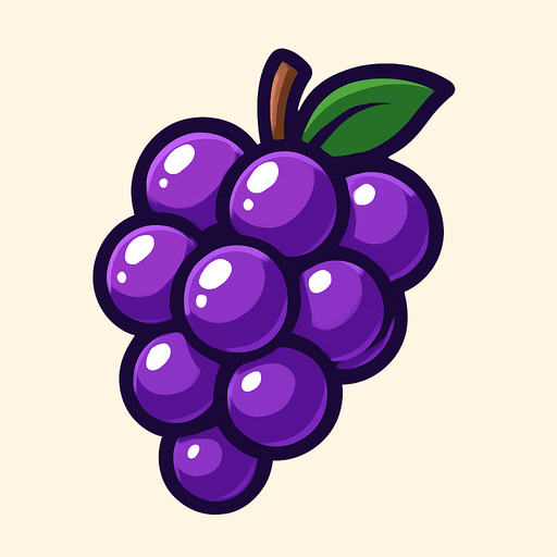 Shiney grape vector.
In-Game asset.  2d.  High contrast.  No shadows