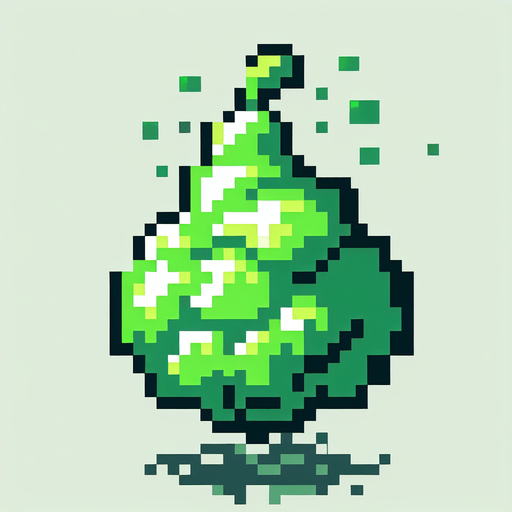 Genera un tipo de gas de color verde que este en pixel art.
Single Game Texture.  In-Game asset.  2d.  Blank background.  High contrast.  No shadows