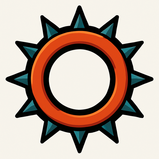 Dikenli daire.
In-Game asset.  2d.  High contrast.  No shadows png