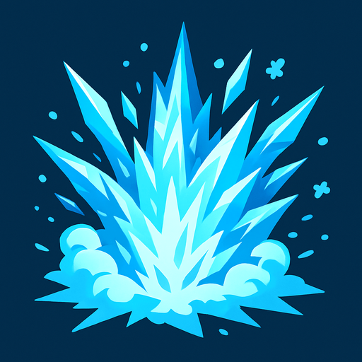 İce Explosion.
In-Game asset.  2d.  High contrast.  No shadows