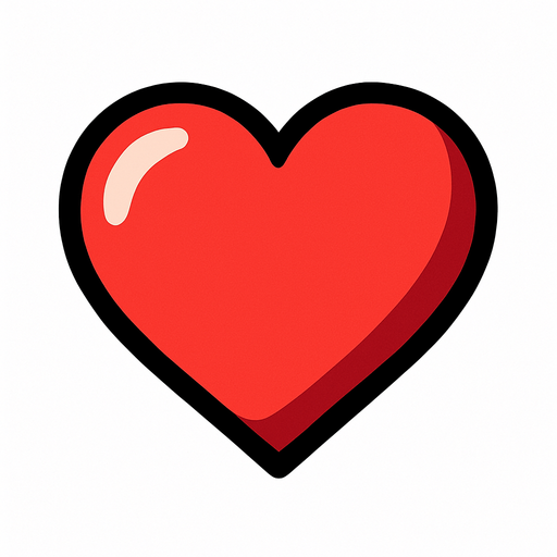 heart.
In-Game asset.  2d.  High contrast.  No shadows. heart