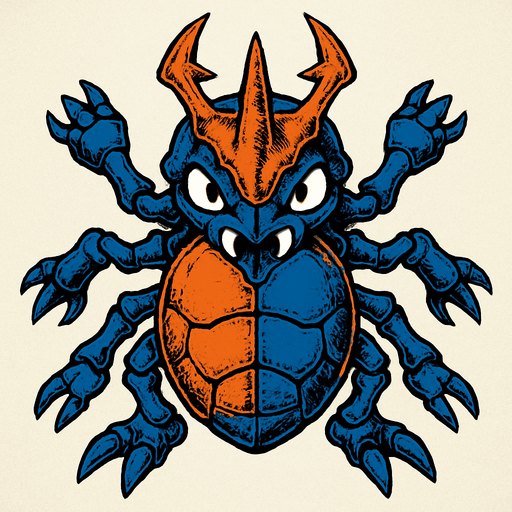 Kabuterimon. visto desde arriba. calidad y detalles altos.
In-Game asset.  2d.  High contrast.  No shadows