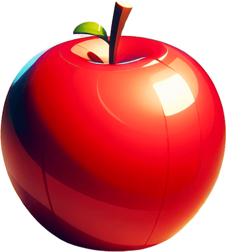 An animated image of an apple.
Single Game Texture. In-Game asset. 2d. Blank background. High contrast. No shadows.