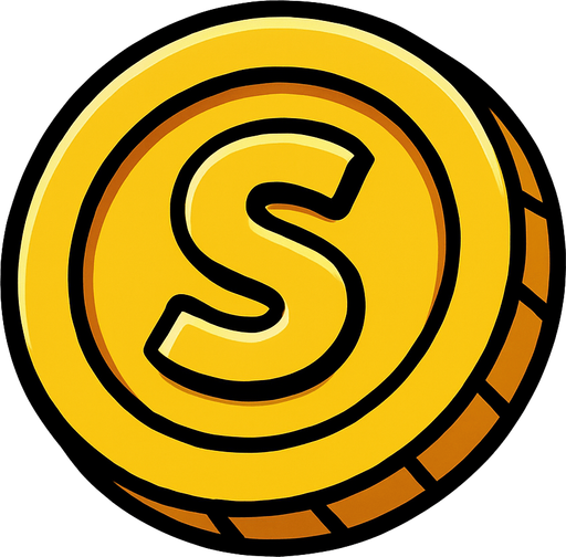 coin.
In-Game asset.  2d.  High contrast.  No shadows