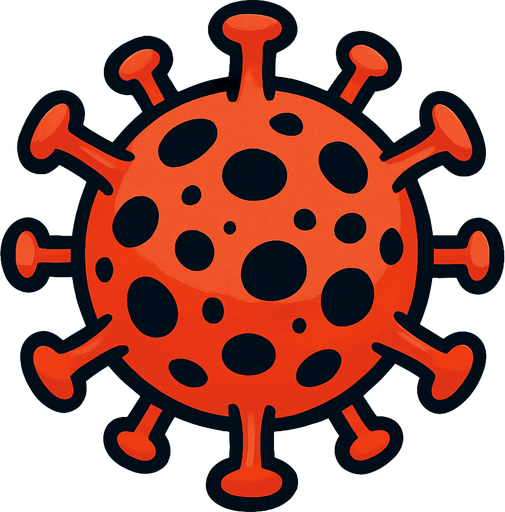 corona virus.
In-Game asset.  2d.  High contrast.  No shadows