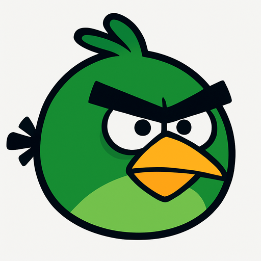 Yeşil angry birds olsun.
In-Game asset.  2d.  High contrast.  No shadows
