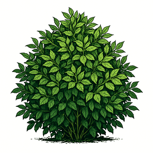 un arbusto ultra realista.
In-Game asset.  2d.  High contrast.  No shadows