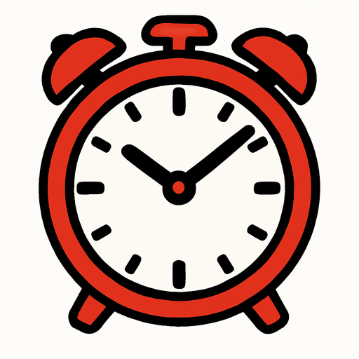 Red clock.
In-Game asset.  2d.  High contrast.  No shadows