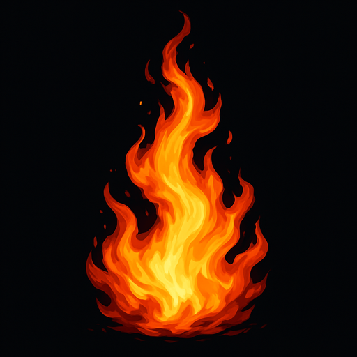 Llama fuego, algo realista.
In-Game asset.  2d.  High contrast.  No shadows