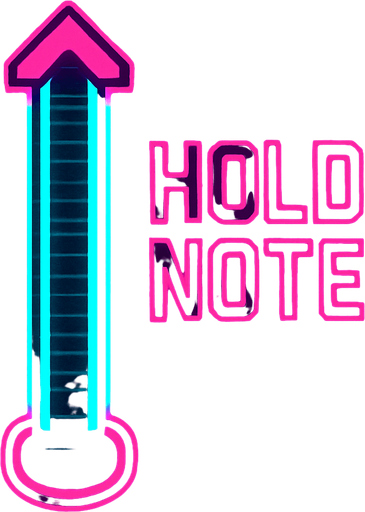 Cyberpunk style hold note for music rhythm game.
In-Game asset.  2d.  High contrast.  No shadows