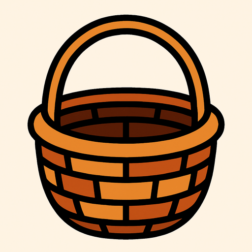 basket.
In-Game asset.  2d.  High contrast.  No shadows
