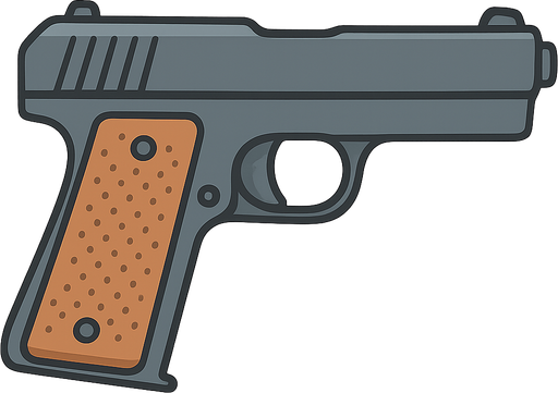 gun. No background. Transparent background. Blank background. No shadows. 2d. In-Game asset. flat