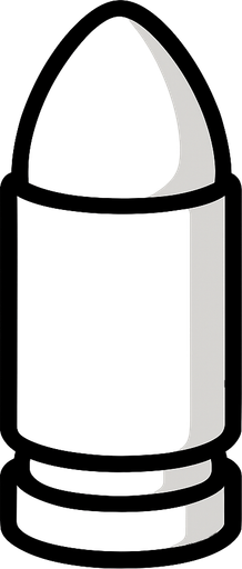 white bullet.
In-Game asset.  2d.  High contrast.  No shadows