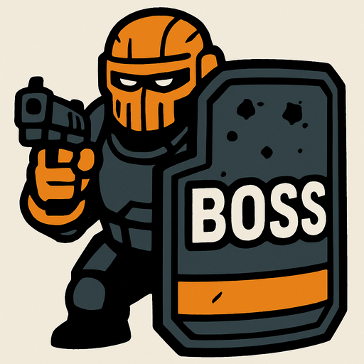 boss sketch ballistic shield.
In-Game asset.  2d.  High contrast.  No shadows
