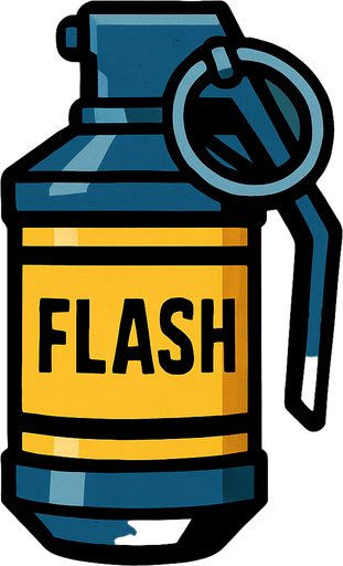 falsh bombası.
In-Game asset.  2d.  High contrast.  No shadows