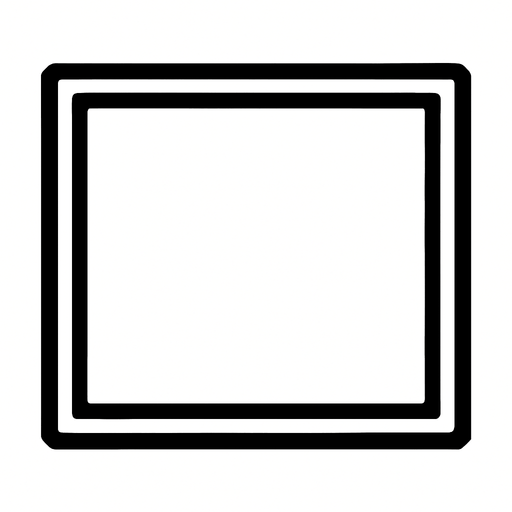 Un recuadro blanco sin relleno interlineado.
In-Game asset.  2d.  High contrast.  No shadows
