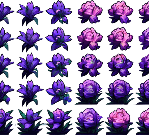 make the flowers all green