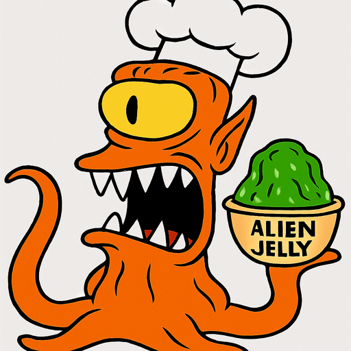 Make my character orange, have a chef's hat and make him hold some Alien Jelly