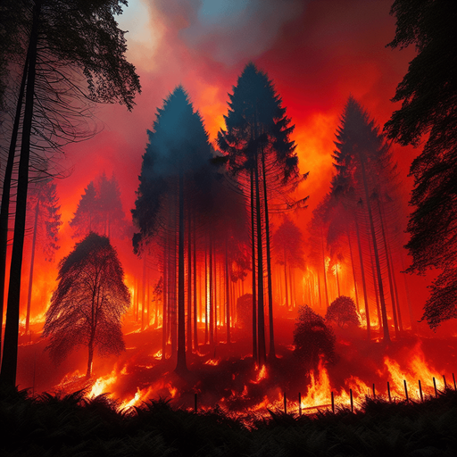 forest in fire.
2d