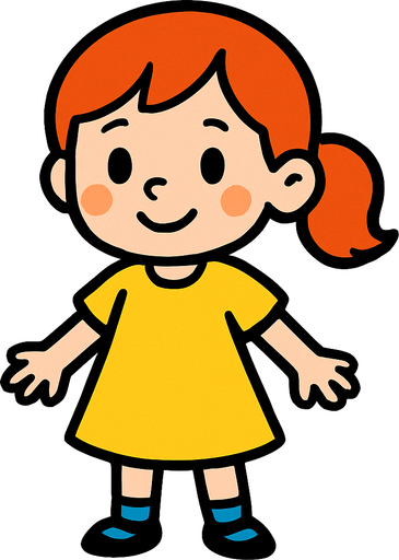 Petite fille.
In-Game asset.  2d.  High contrast.  No shadows