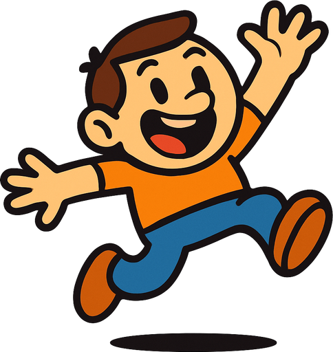 a funny and cute guy who jumps.
In-Game asset.  2d.  High contrast.  No shadows