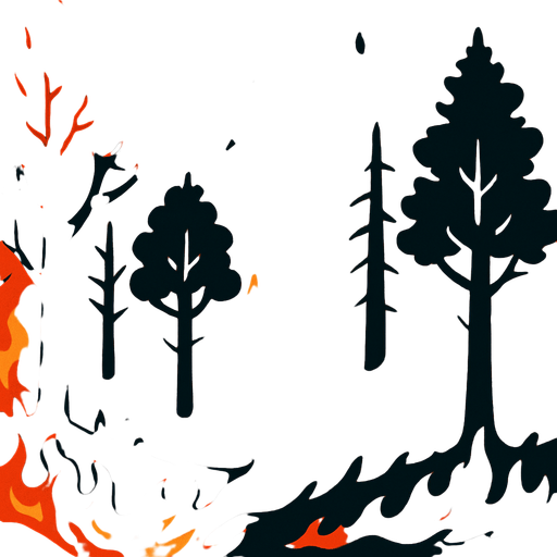 Un bosque quemándose D:.
In-Game asset.  2d.  High contrast.  No shadows