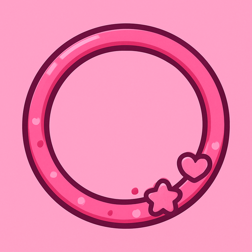 Cerceau de couleur rose mignon.
In-Game asset.  2d.  High contrast.  No shadows