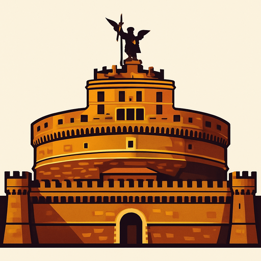 roma castle.
In-Game asset.  2d.  High contrast.  No shadows