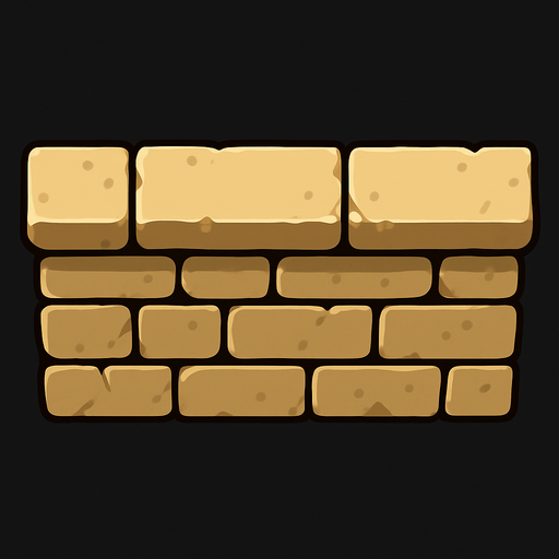 From the bird view, top of the wall.
In-Game asset.  2d.  High contrast.  No shadows