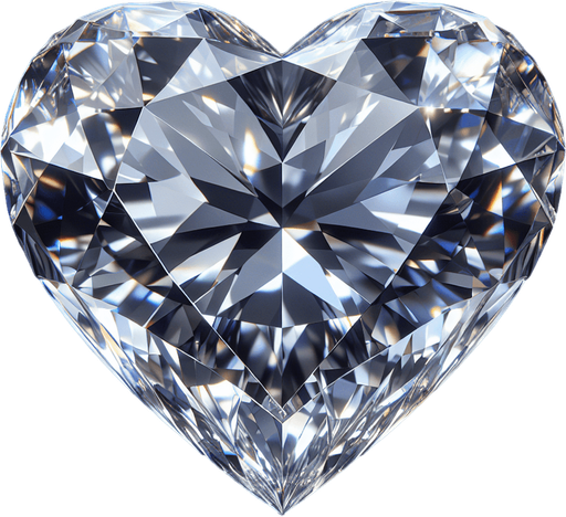 The most precious large heart in diamond, Front view.