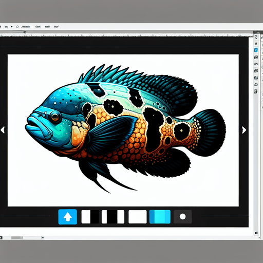 a realistic oscarFish.
Single Game Texture. In-Game asset. 2d. Blank background. High contrast. No shadows.