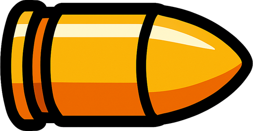 bullet.
In-Game asset.  2d.  High contrast.  No shadows