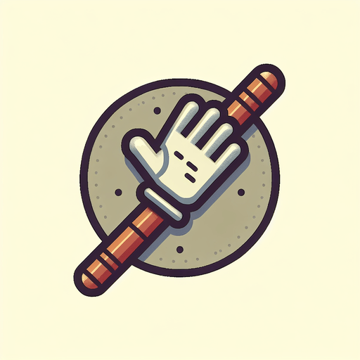 A glove on a stick.
Single Game Texture.  In-Game asset.  2d.  Blank background.  High contrast.  No shadows