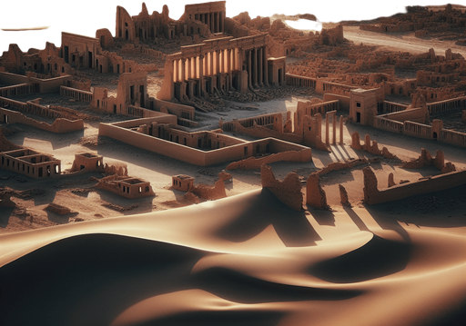 ruins of an ancient city in the desert