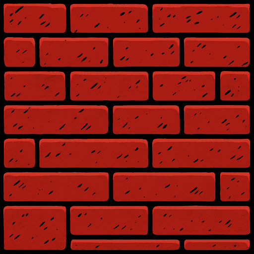 Make red brick walls.
In-Game asset.  2d.  High contrast.  No shadows