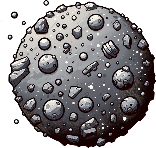 Space rocks.
Single Game Texture. In-Game asset. 2d. Blank background. High contrast. No shadows.