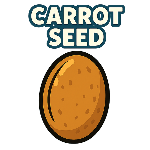 carrot seed.
In-Game asset.  2d.  High contrast.  No shadows