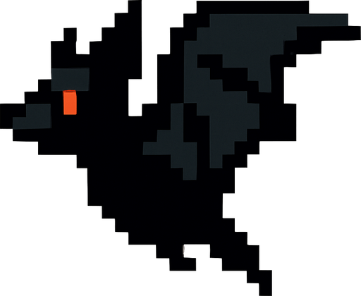 Make a 8-bit looking left side bat.
In-Game asset.  2d.  High contrast.  No shadows