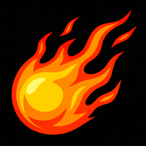 fire ball.
In-Game asset.  2d.  High contrast.  No shadows